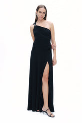 Black One Shoulder Maxi Dress